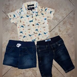 ‼️NWOT: Baby Boy Matching Dinosaur Outfit - 3-6 M